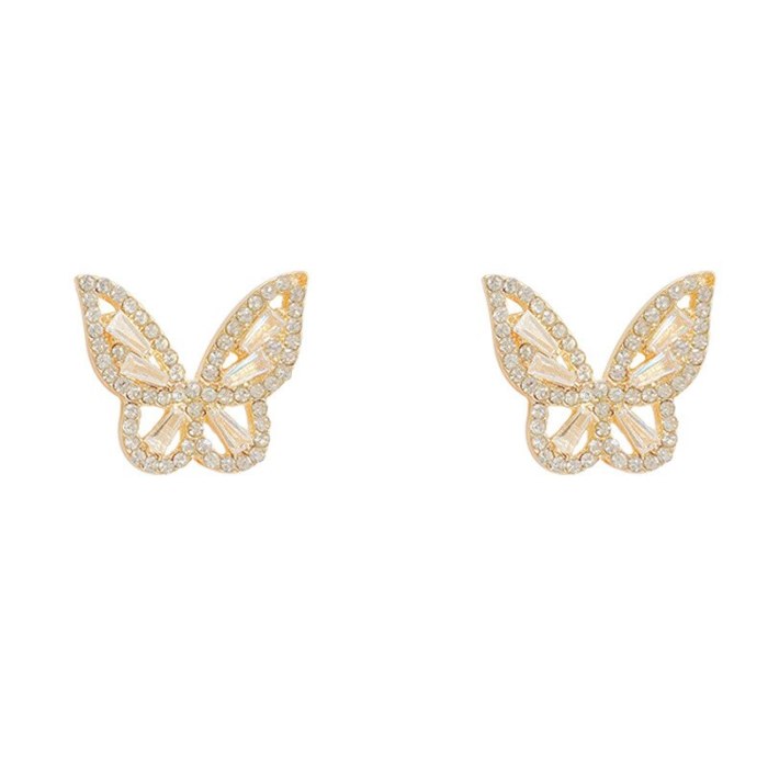 Wholesale Sterling Silvers Needle New Butterfly Earrings Female Stud Earrings Drop Shipping Women Gift