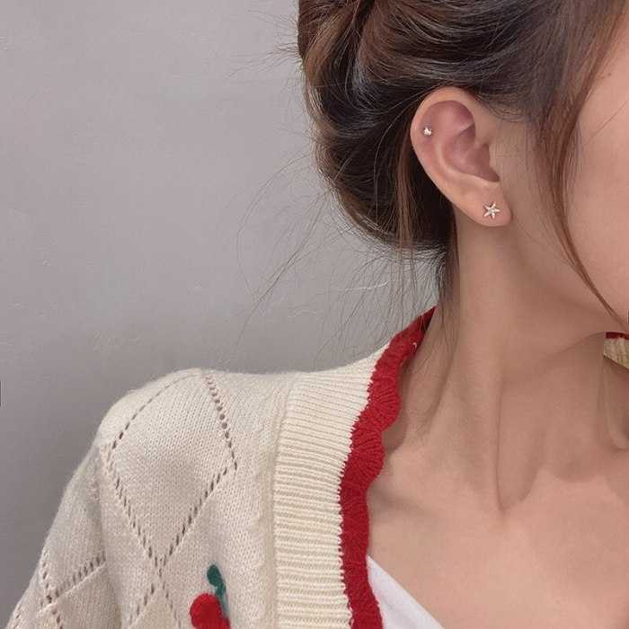 Wholesale Sterling Silvers Needle Stud Earrings Starfish Earrings for Women Fashion Drop Shipping Women Gift