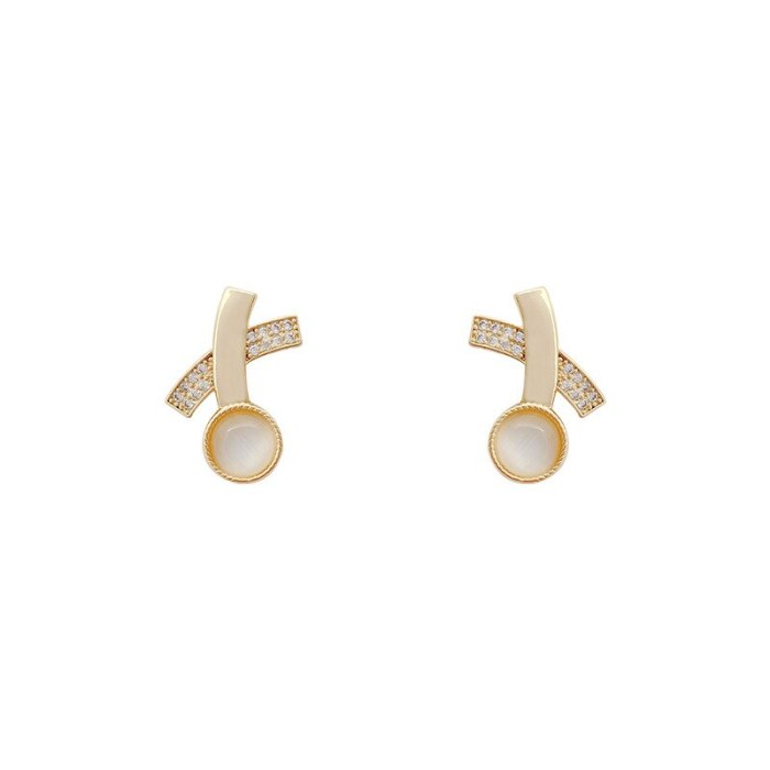 Wholesale Cross Opal Earrings Female 925 Silvers Stud Earrings Drop Shipping Women Gift