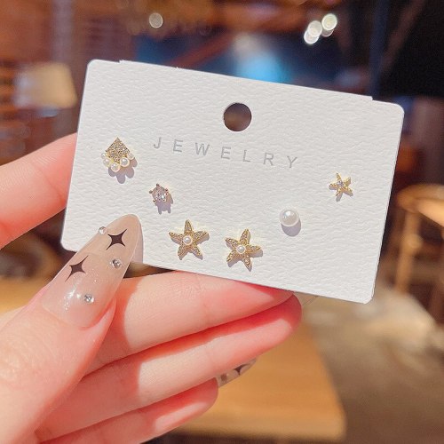 Wholesale Sterling Silvers Needle Stud Earrings Starfish Earrings for Women Fashion Drop Shipping Women Gift