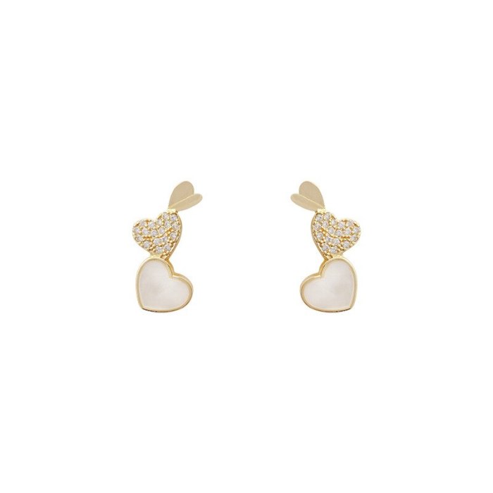 Wholesale Sterling Silvers Needle New Love Heart Earrings Female Stud Earrings Drop Shipping Women Gift