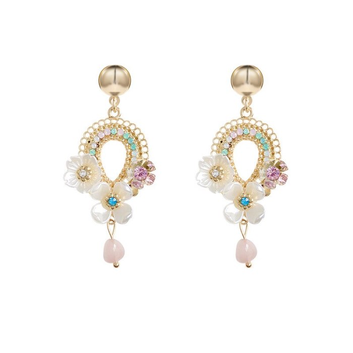 Wholesale Sterling Silvers Needle Flower Earrings Female Stud Earrings Drop Shipping Women Gift