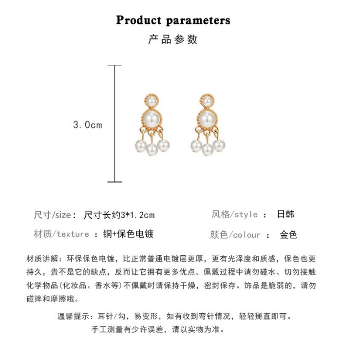 Wholesale 925 Silvers Pin Earrings Women's Pearl Tassel Earrings Dropshipping Gift