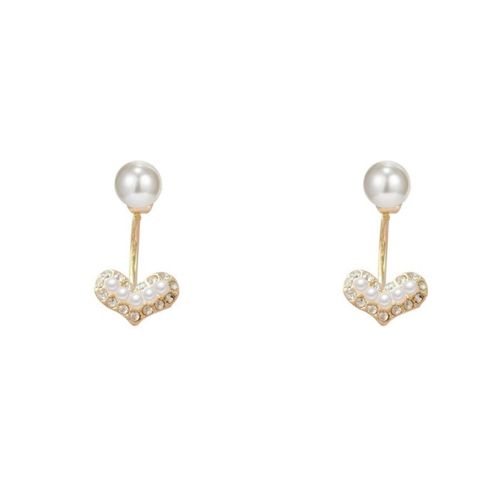 Wholesale Sterling Silvers Pin Stud Earrings for Women Heart Pearl Stud Earrings Eardrops Dropshipping Gift