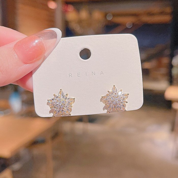 Wholesale Sterling Silvers Pin Snowflake Stud Earrings Dropshipping Gift