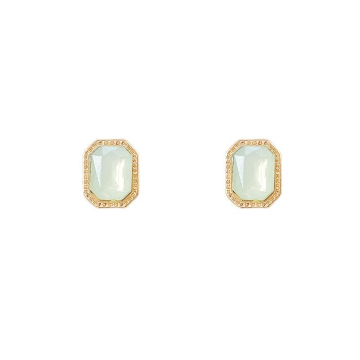 Wholesale 925 Silvers Pin Opal Stone Stud Square Earrings Dropshipping Gift