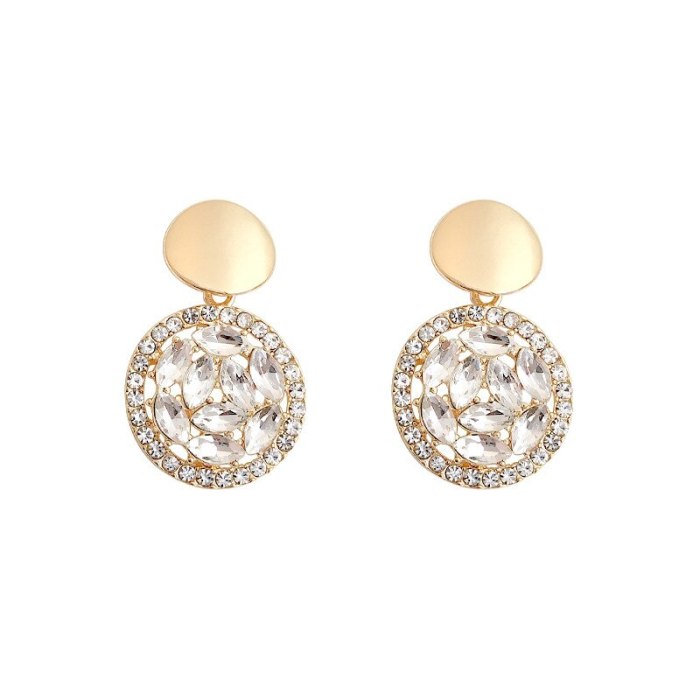 Wholesale Sterling Silvers Pin Circle Zircon Sequined Earrings New Studs Dropshipping Gift