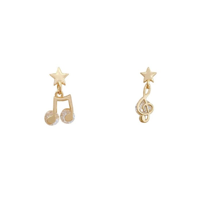 Wholesale 925 Silvers Pin Musical Note Earrings Female Women Stud Earrings Dropshipping Gift