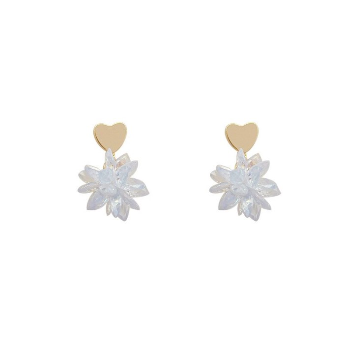 Wholesale 925 Silvers Pin New Heart Geometric Earrings Female Women Stud Earrings Dropshipping Gift