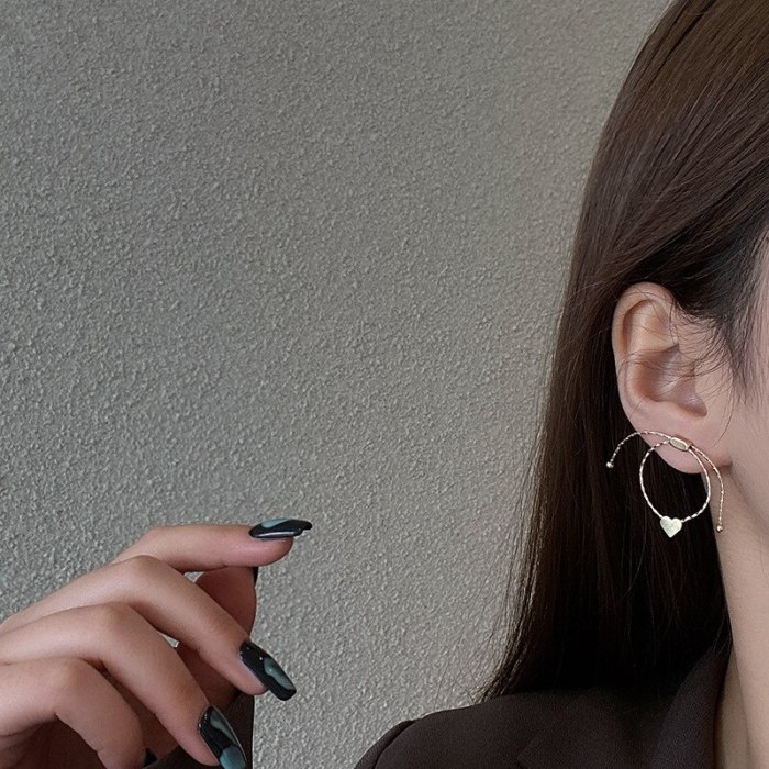 Wholesale Sterling Silvers Pin Love Heart Earrings New Tassel Earrings Female Women Earrings Dropshipping Gift
