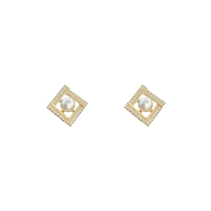 Wholesale Sterling Silvers Pin Pearl Earrings Female Women Stud Earrings Dropshipping Gift