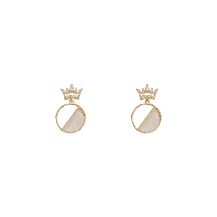 Wholesale Sterling Silvers Pin Crown Earrings Female Women Stud Earrings Dropshipping Gift