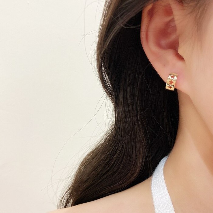 Wholesale Fashion Circle Ear Clip Earrings Female Women S925 Silvers Stud Earrings Dropshipping Gift