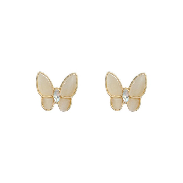 Wholesale 925 Silvers Pin Butterfly Earrings Opal Stone Stud Earrings Dropshipping Gift
