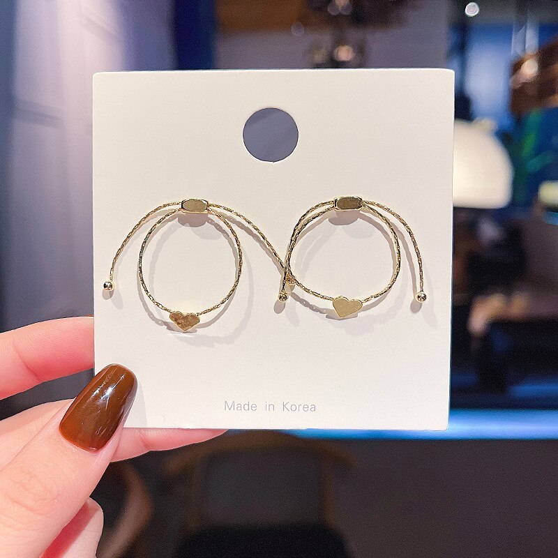 Wholesale Sterling Silvers Pin Love Heart Earrings New Tassel Earrings Female Women Earrings Dropshipping Gift