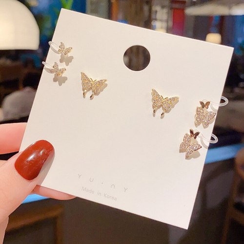 Wholesale Sterling Silvers Pin Butterfly Studs Earrings for Women Ear Clip Earrings Dropshipping Gift