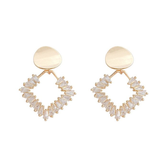 Wholesale 925 Silvers Pin Square Zircon Stud Earrings Women's Earrings Dropshipping Gift