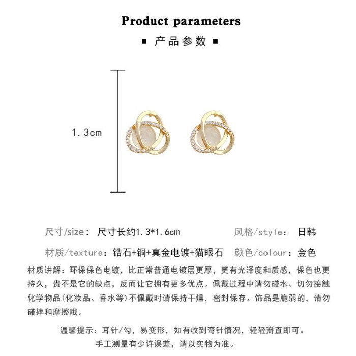 Wholesale New Geometric Flower Earrings for Women Sterling Silvers Pin Opal Stone Stud Earrings Dropshipping Gift