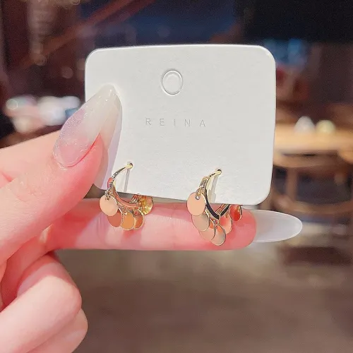 Wholesale Golden Wafer Love Heart Earrings Earring Ring/Stud Earring New Earrings Dropshipping Gift