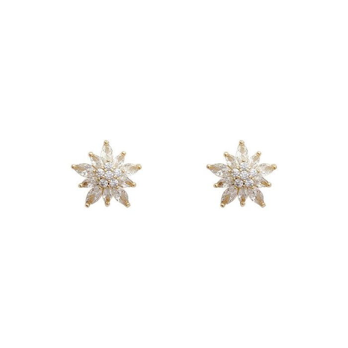 Wholesale Sterling Silvers Pin Snowflake Stud Earrings Dropshipping Gift