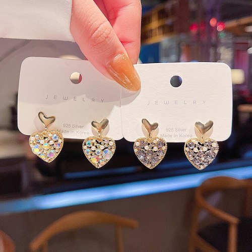 Wholesale Sterling Silvers Pin New Love Pendant Earrings Female Women Stud Earrings Dropshipping Gift