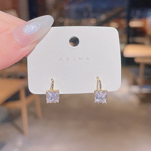 Wholesale Sterling Silvers Pin New Square Stud Earrings Dropshipping Gift