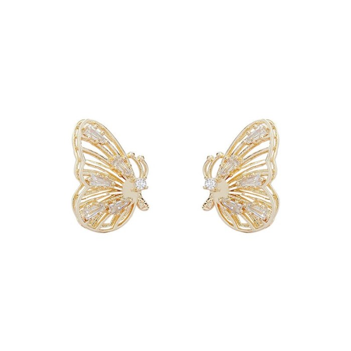 Wholesale Sterling Silvers Pin Zircon Stud Earrings Butterfly Earrings Dropshipping Gift