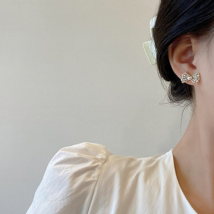 Drop Shipping Sterling Silvers Post New Bow Earrings Ear Studs Earrings Gift  Jewelry