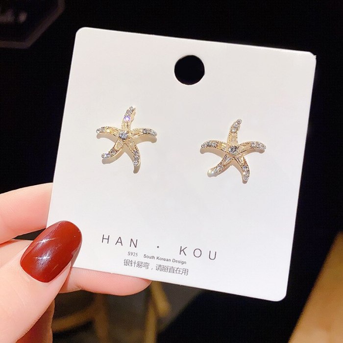 Drop Shipping 925 Silvers Pin Earrings New Starfish Earrings Women's Earrings Gift  Jewelry