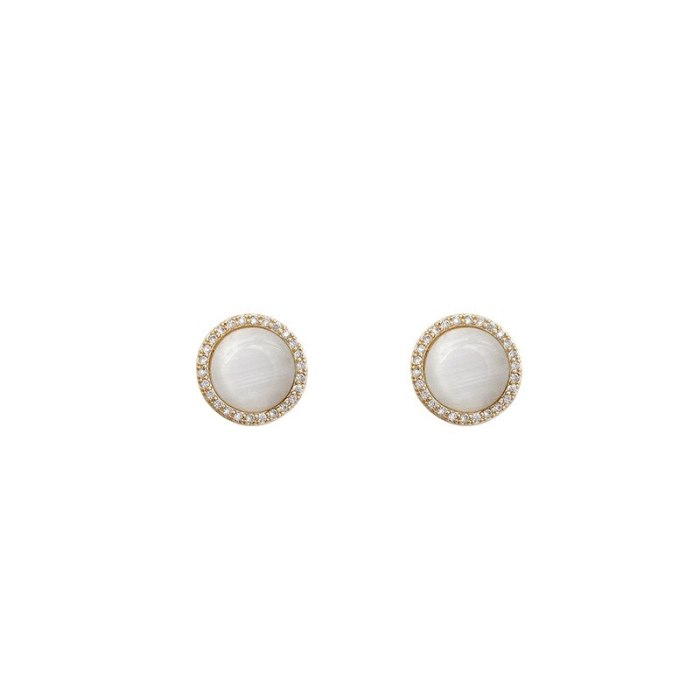 Drop Shipping Sterling Silvers Post New Opal Earrings Female Women Girl Lady Stud Earrings Gift  Jewelry