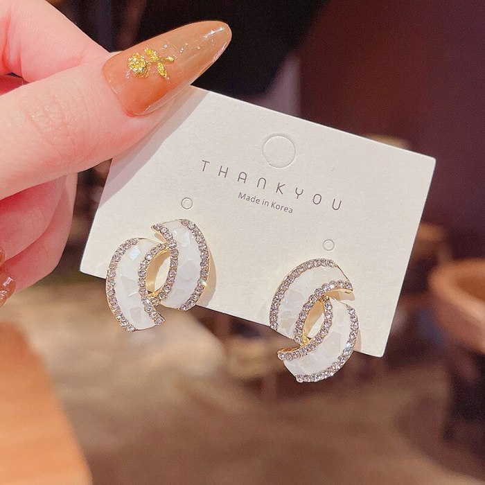 Drop Shipping Sterling Silvers Post Enamel Earrings Female Women Girl Lady Stud Earrings Gift  Jewelry