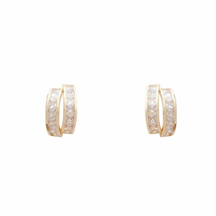Drop Shipping 925 Silvers Post Zircon Hoop Earrings Ear Stud Earrings Gift  Jewelry