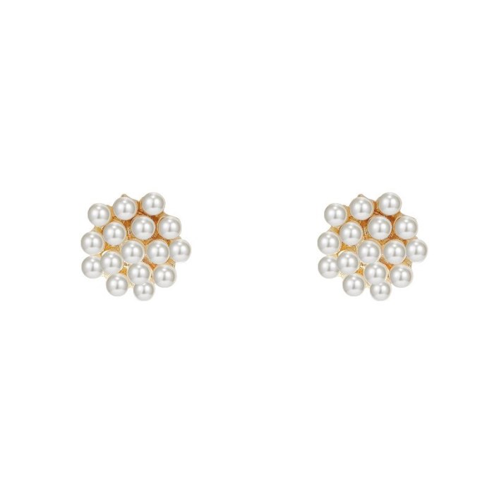 Drop Shipping Sterling Silvers Post Five-Pointed Star Pearl Stud Earrings Female Women Girl Lady Earrings Gift  Jewelry