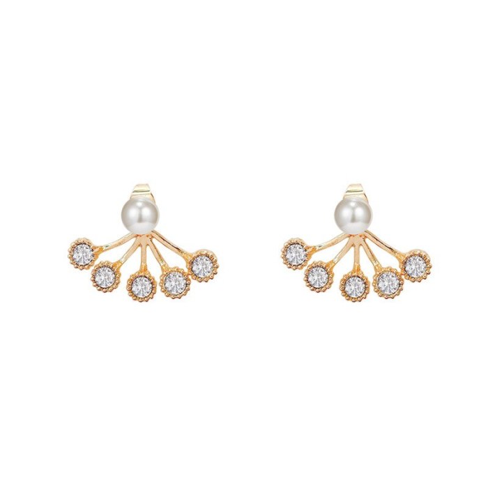 Drop Shipping 925 Silvers Post Pearl Earrings Female Women Girl Lady Flower Stud Earrings Gift  Jewelry