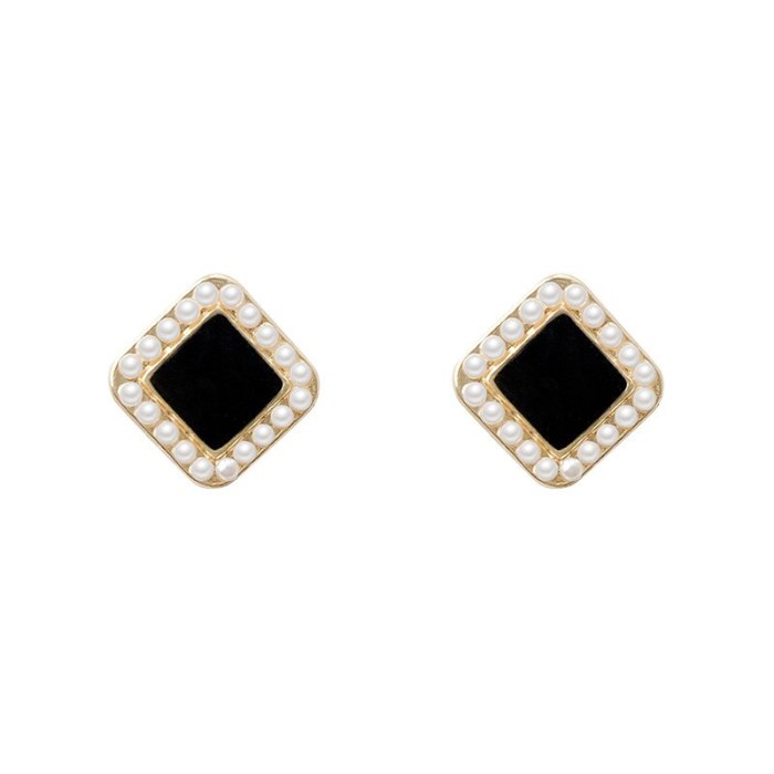 Drop Shipping Sterling Silvers Post Square Stud Earrings Pearl Earrings Gift  Jewelry
