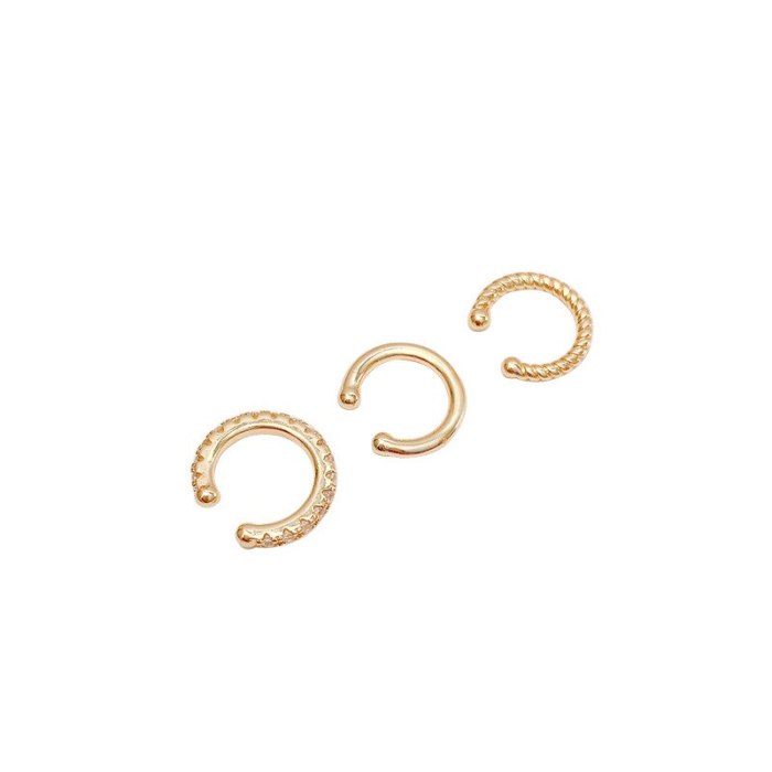 Drop Shipping New Circle Ear Clip 3-Piece Set Pierced Earrings Women Gift  Jewelry