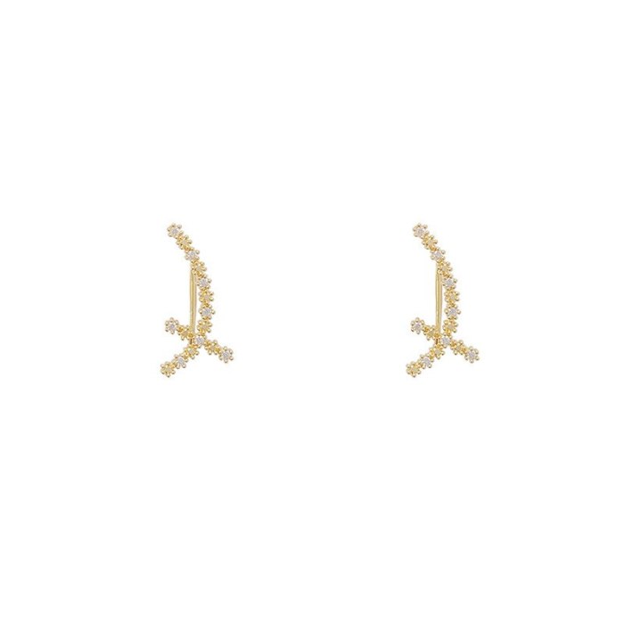 Drop Shipping New Cross Zircon Ear Studs Earrings Gift  Jewelry