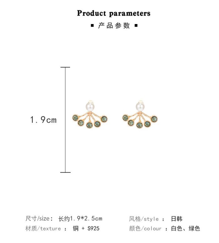 Drop Shipping 925 Silvers Post Pearl Earrings Female Women Girl Lady Flower Stud Earrings Gift  Jewelry