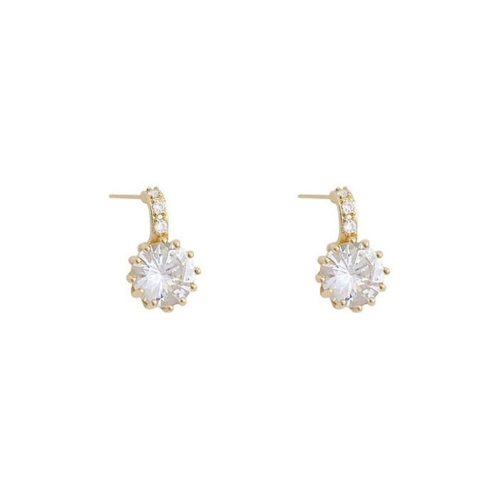 Drop Shipping Sterling Silvers Post New Zircon Earrings Female Women Girl Lady Stud Earrings Gift  Jewelry