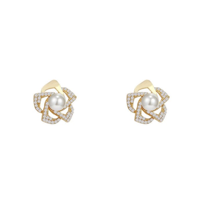 Drop Shipping New Flower Earrings Female Women Girl Lady Stud Earrings Gift  Jewelry