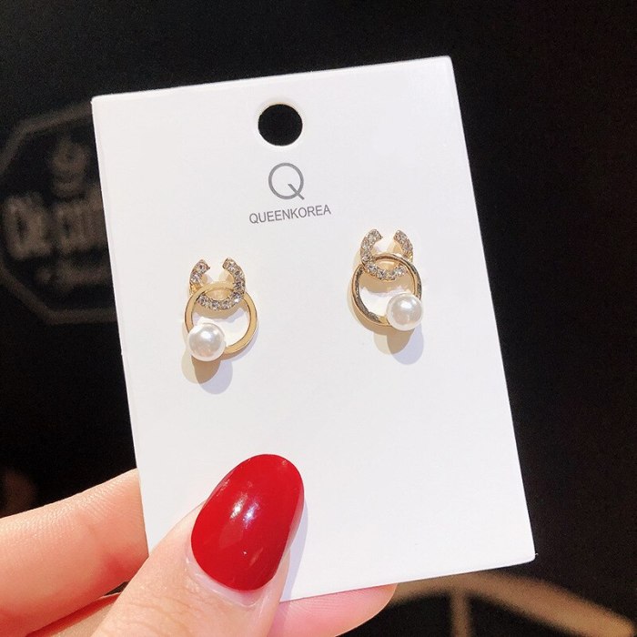 Drop Shipping 925 Silvers Post  Pearl Earrings Female Women Girl Lady Stud Earrings Gift  Jewelry