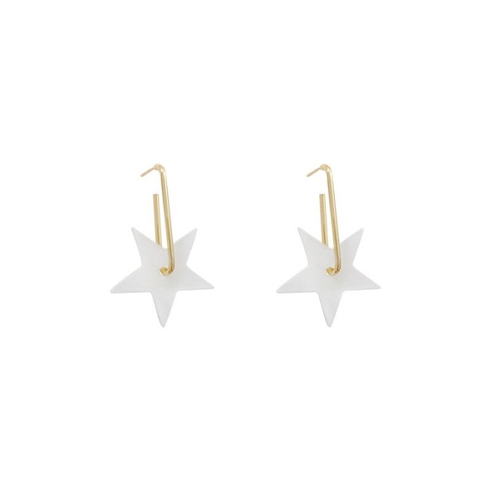 Drop Shipping Sterling Silvers Post Five-Pointed Star Long Stud Earrings Female Women Girl Lady Earrings Gift  Jewelry