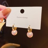 Pink Pearl Earrings For Women 925 Silver Stud Earrings