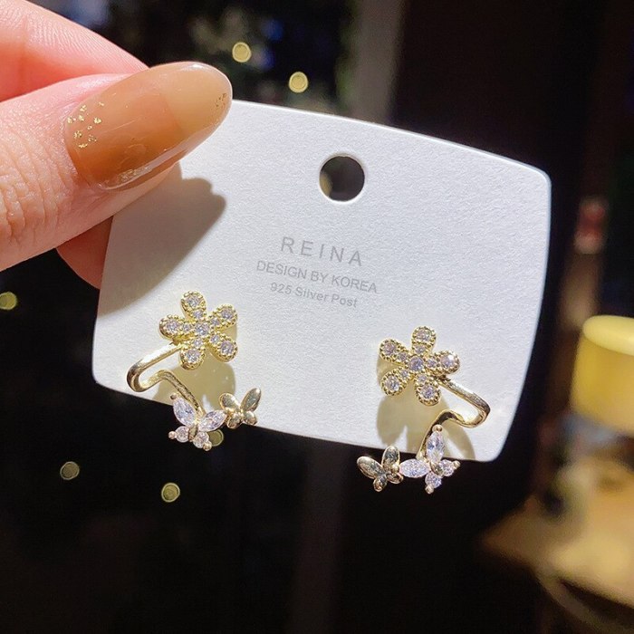 Wholesale Sterling Silver Post Flower Stud Earrings Eardrops  Dropshipping Jewelry Gift