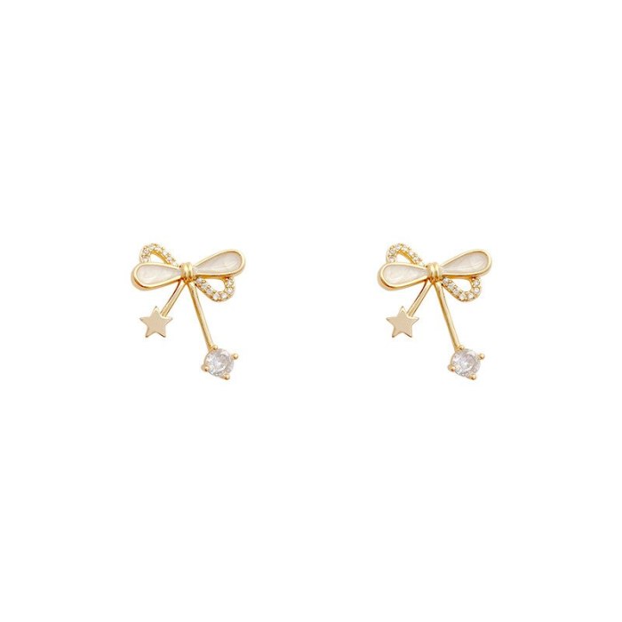 Wholesale Sterling Silver Post New Bow Earrings Female Women Stud Earrings  Dropshipping Jewelry Gift
