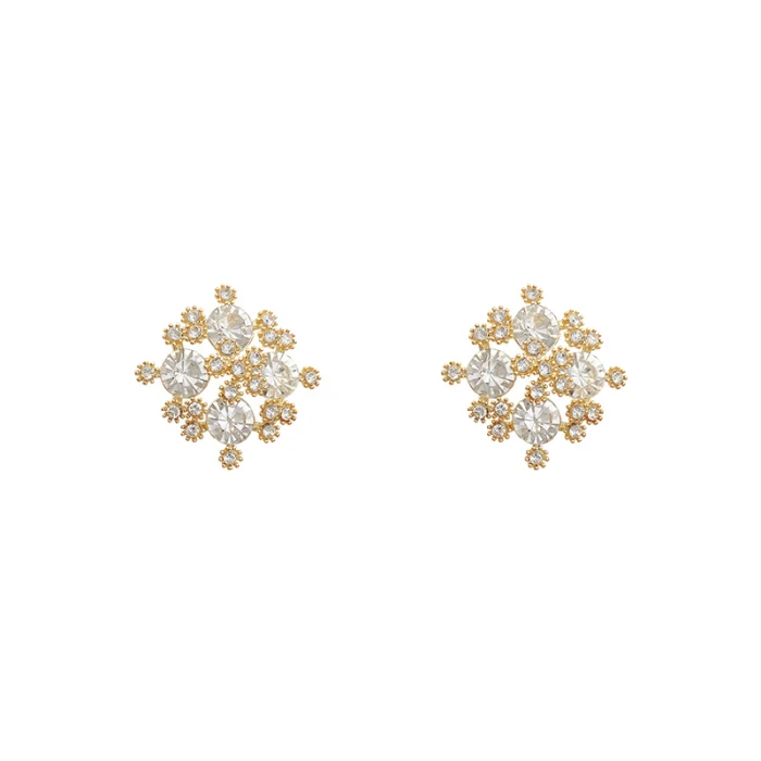 Wholesale 925 Silver Post Zircon Flower Earrings Female Women Stud Earrings  Dropshipping Jewelry Gift