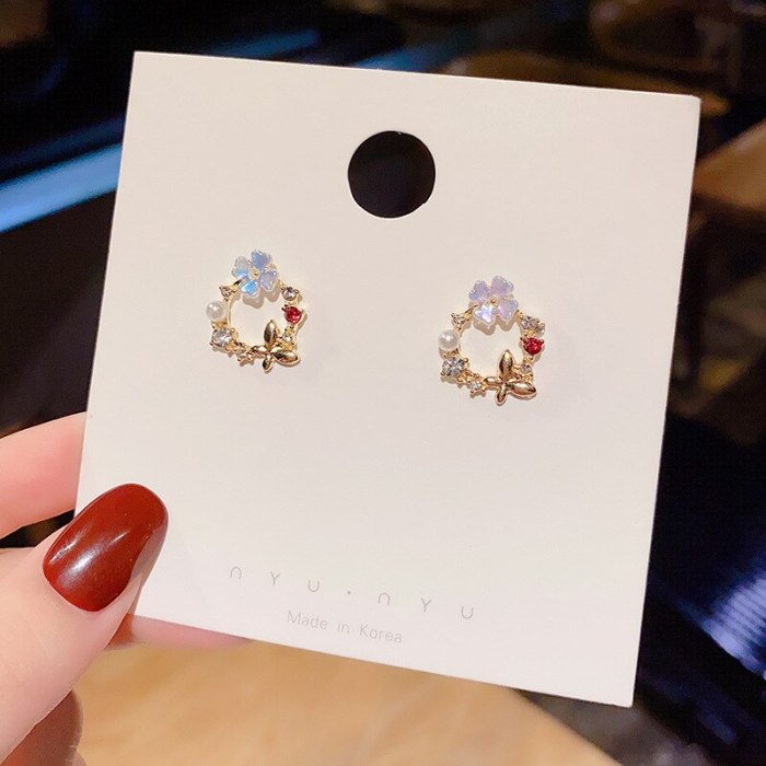 Wholesale 925 Silver Post Bianhua Studr Earrings  Women Fashion Earrings  Dropshipping Jewelry Gift