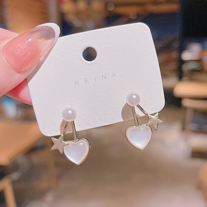 Wholesale New Opal Love Pendant Earrings Female Women Stud Earrings  Dropshipping Jewelry Gift