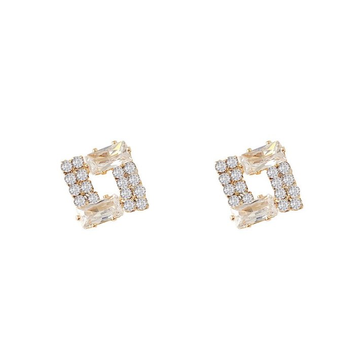 Wholesale Sterling Silver Post New Square Geometric Ear Studs Earrings For Women  Dropshipping Jewelry Gift