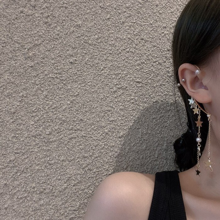 Wholesale Non-Pierced Earrings Asymmetric Earrings Tassel Eardrops Earrings  Dropshipping Jewelry Gift